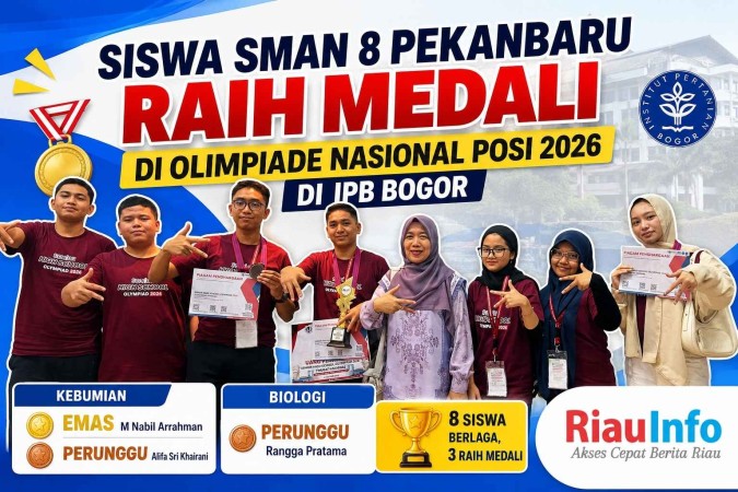 Siswa SMAN 8 Pekanbaru Raih Medali Emas POSI Nasional di IPB Bogor