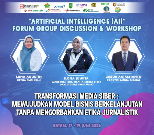 SMSI Riau Gelar Workshop Transformasi New Media dan Jurnalisme di Era Kecerdasan Buatan 