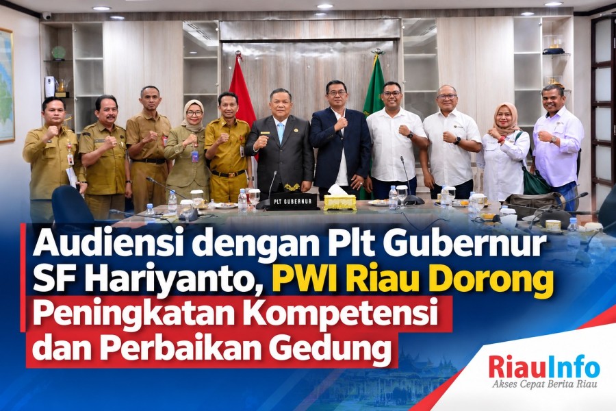 Audiensi dengan Plt Gubernur SF Hariyanto, PWI Riau Dorong Peningkatan Kompetensi dan Perbaikan Gedung