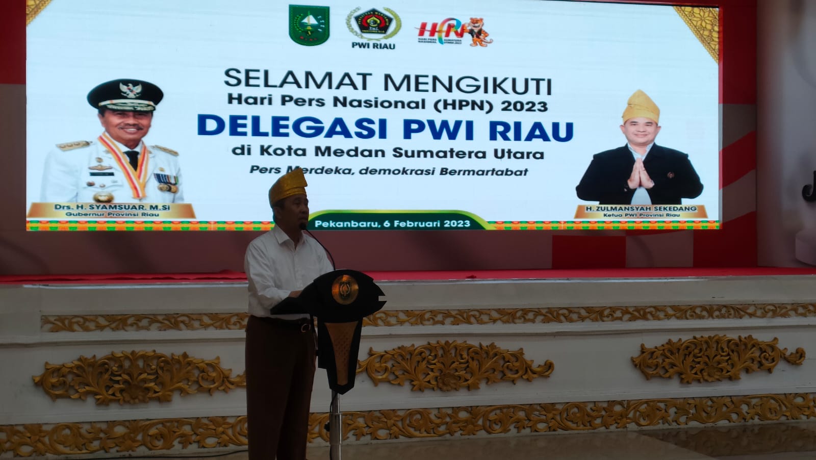Gubernur Riau Lepas Delegasi Riau ke Puncak Peringatan HPN 2023 di Medan