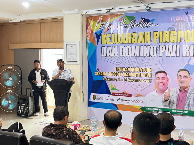 Kejuaraan Tenis Meja dan Domino PWI Riau Resmi Dimulai: Ratusan Wartawan dan Mitra Ikut Berpartisipasi