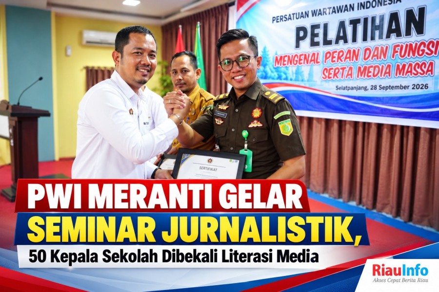 PWI Meranti Gelar Seminar Jurnalistik, 50 Kepala Sekolah Dibekali Literasi Media 