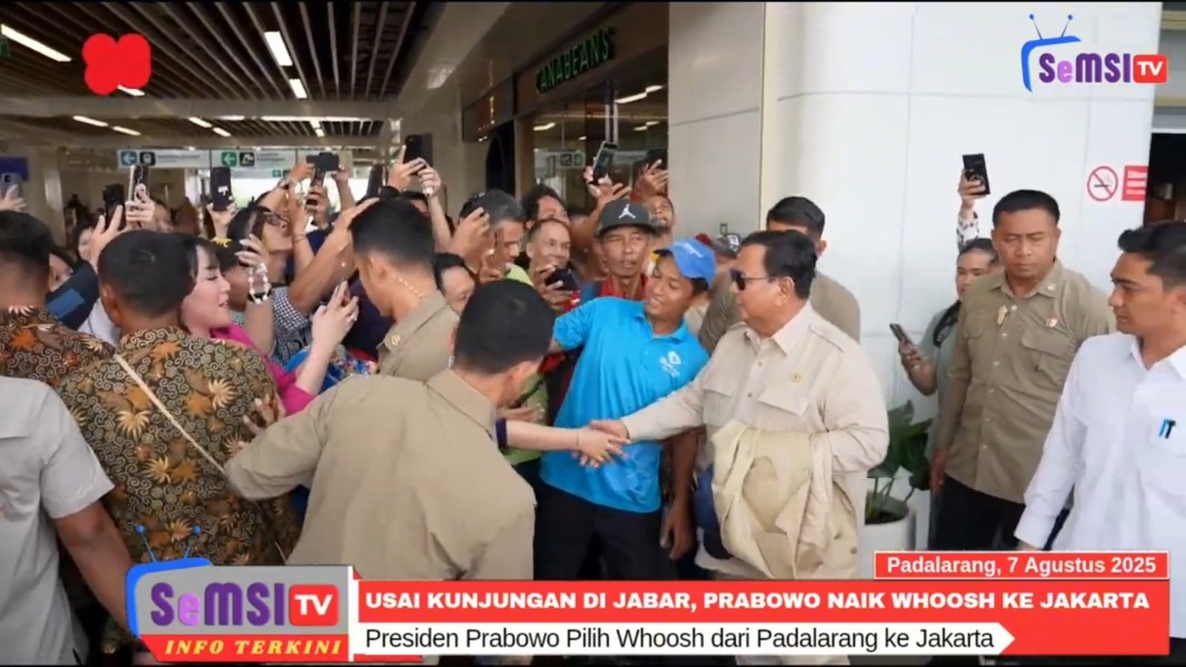 Prabowo Gunakan Kereta Cepat Whoosh Usai Kunjungan Kerja di Jawa Barat