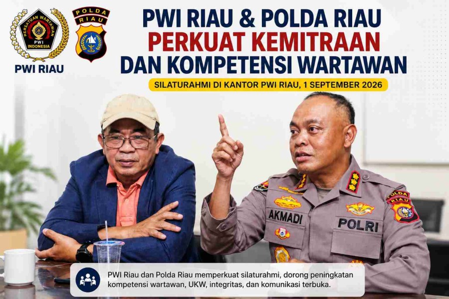 PWI Riau dan Polda Riau Perkuat Kemitraan serta Kompetensi Wartawan 