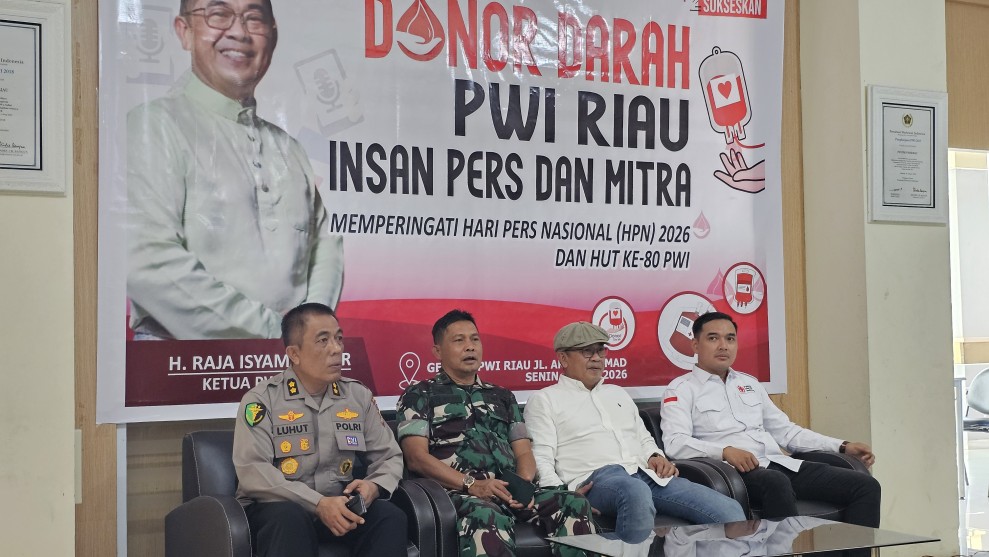 Peringati HPN 2026 dan HUT ke-80 PWI, PWI Riau Gelar Aksi Donor Darah