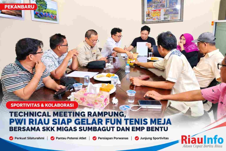 Technical Meeting Rampung, PWI Riau Siap Gelar Fun Tenis Meja Bersama SKK Migas dan EMP Bentu 