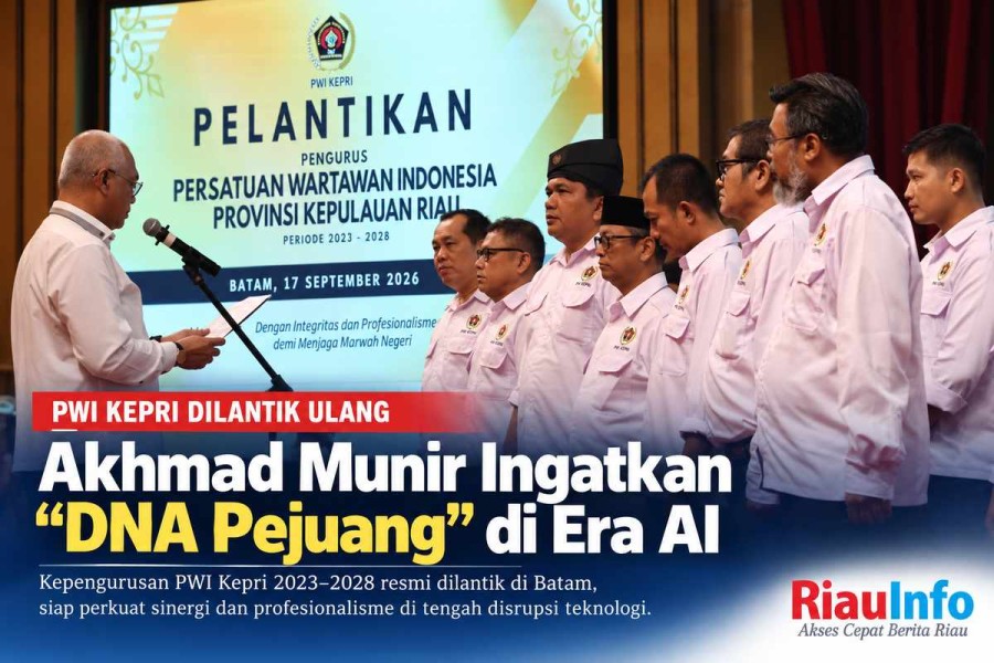 PWI Kepri Dilantik Ulang, Akhmad Munir Ingatkan “DNA Pejuang” di Era AI 