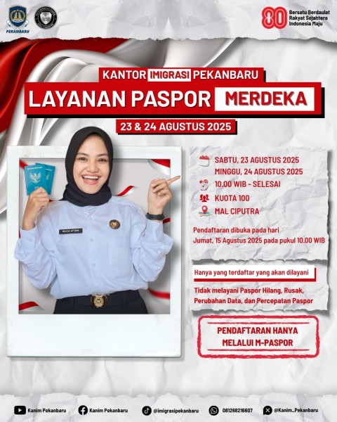 Layanan Paspor Merdeka: Imigrasi Pekanbaru Hadir di Mal Ciputra, Mudahkan Warga Urus Dokumen
